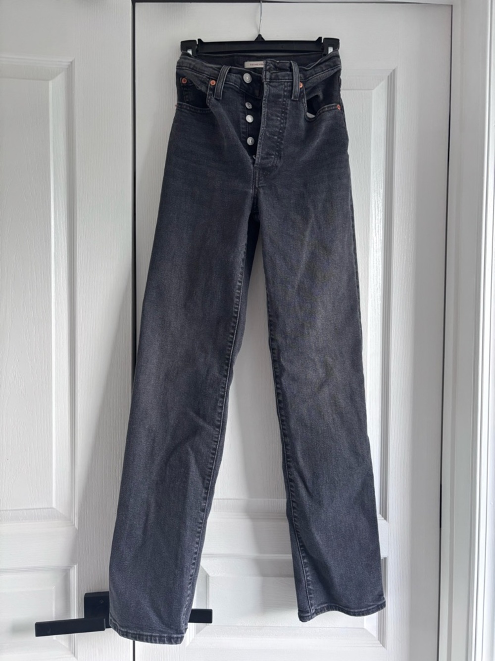 Women’s High-Rise Ribcage Straight Jeans in Black - Classic Everyday Style